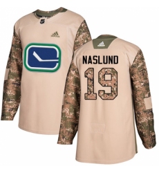 Men's Adidas Vancouver Canucks #19 Markus Naslund Authentic Camo Veterans Day Practice NHL Jersey