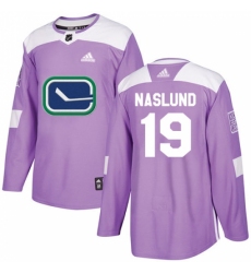 Men's Adidas Vancouver Canucks #19 Markus Naslund Authentic Purple Fights Cancer Practice NHL Jersey