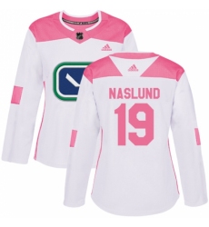 Women's Adidas Vancouver Canucks #19 Markus Naslund Authentic White/Pink Fashion NHL Jersey