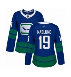 Women's Vancouver Canucks #19 Markus Naslund Authentic Royal Blue Alternate Hockey Jersey