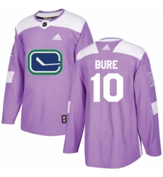 Men's Adidas Vancouver Canucks #10 Pavel Bure Authentic Purple Fights Cancer Practice NHL Jersey