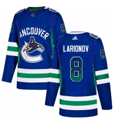 Men's Adidas Vancouver Canucks #8 Igor Larionov Authentic Blue Drift Fashion NHL Jersey