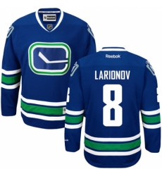 Men's Reebok Vancouver Canucks #8 Igor Larionov Authentic Royal Blue Third NHL Jersey