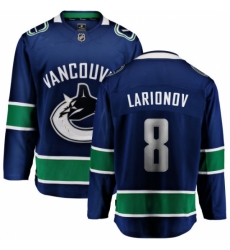 Men's Vancouver Canucks #8 Igor Larionov Fanatics Branded Blue Home Breakaway NHL Jersey