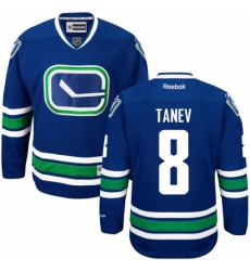 Men's Reebok Vancouver Canucks #8 Christopher Tanev Authentic Royal Blue Third NHL Jersey