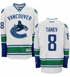 Men's Reebok Vancouver Canucks #8 Christopher Tanev Authentic White Away NHL Jersey