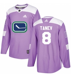 Youth Adidas Vancouver Canucks #8 Christopher Tanev Authentic Purple Fights Cancer Practice NHL Jersey