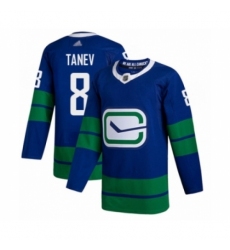 Youth Vancouver Canucks #8 Christopher Tanev Authentic Royal Blue Alternate Hockey Jersey