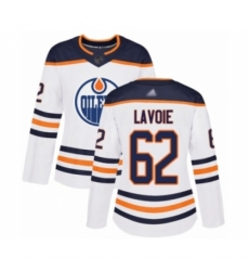Women's Edmonton Oilers #62 Raphael Lavoie Authentic White Away Hockey Jersey