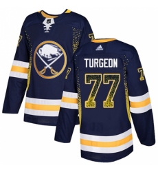 Men's Adidas Buffalo Sabres #77 Pierre Turgeon Authentic Navy Blue Drift Fashion NHL Jersey