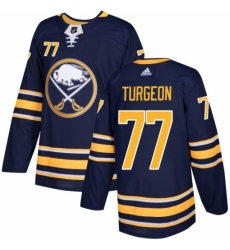 Men's Adidas Buffalo Sabres #77 Pierre Turgeon Premier Navy Blue Home NHL Jersey