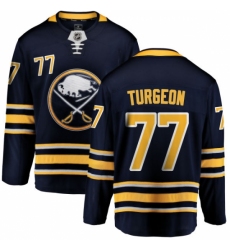 Men's Buffalo Sabres #77 Pierre Turgeon Fanatics Branded Navy Blue Home Breakaway NHL Jersey