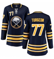 Women's Buffalo Sabres #77 Pierre Turgeon Fanatics Branded Navy Blue Home Breakaway NHL Jersey