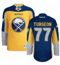 Women's Reebok Buffalo Sabres #77 Pierre Turgeon Authentic Gold Third NHL Jersey