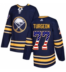 Youth Adidas Buffalo Sabres #77 Pierre Turgeon Authentic Navy Blue USA Flag Fashion NHL Jersey