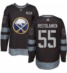 Men's Adidas Buffalo Sabres #55 Rasmus Ristolainen Authentic Black 1917-2017 100th Anniversary NHL Jersey