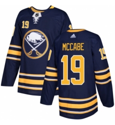 Men's Adidas Buffalo Sabres #19 Jake McCabe Premier Navy Blue Home NHL Jersey