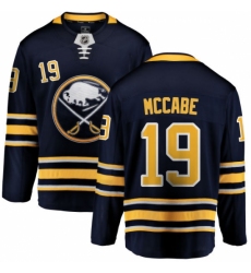 Men's Buffalo Sabres #19 Jake McCabe Fanatics Branded Navy Blue Home Breakaway NHL Jersey