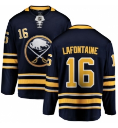 Men's Buffalo Sabres #16 Pat Lafontaine Fanatics Branded Navy Blue Home Breakaway NHL Jersey