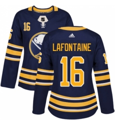 Women's Adidas Buffalo Sabres #16 Pat Lafontaine Premier Navy Blue Home NHL Jersey