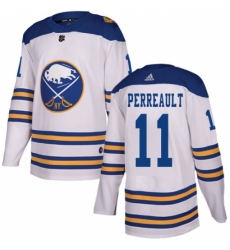 Men's Adidas Buffalo Sabres #11 Gilbert Perreault Authentic White 2018 Winter Classic NHL Jersey