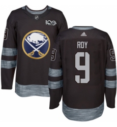 Men's Adidas Buffalo Sabres #9 Derek Roy Authentic Black 1917-2017 100th Anniversary NHL Jersey