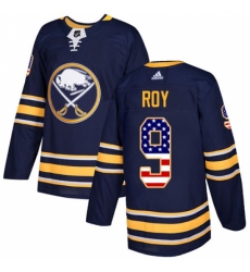 Men's Adidas Buffalo Sabres #9 Derek Roy Authentic Navy Blue USA Flag Fashion NHL Jersey