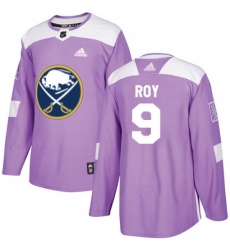 Men's Adidas Buffalo Sabres #9 Derek Roy Authentic Purple Fights Cancer Practice NHL Jersey