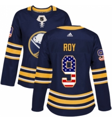 Women's Adidas Buffalo Sabres #9 Derek Roy Authentic Navy Blue USA Flag Fashion NHL Jersey