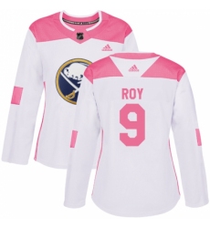 Women's Adidas Buffalo Sabres #9 Derek Roy Authentic White/Pink Fashion NHL Jersey