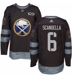 Men's Adidas Buffalo Sabres #6 Marco Scandella Authentic Black 1917-2017 100th Anniversary NHL Jersey