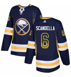 Men's Adidas Buffalo Sabres #6 Marco Scandella Authentic Navy Blue Drift Fashion NHL Jersey