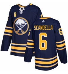 Men's Adidas Buffalo Sabres #6 Marco Scandella Premier Navy Blue Home NHL Jersey