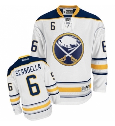 Men's Reebok Buffalo Sabres #6 Marco Scandella Authentic White Away NHL Jersey