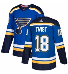 Men's Adidas St. Louis Blues #18 Tony Twist Premier Royal Blue Home NHL Jersey