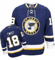 Men's Reebok St. Louis Blues #18 Tony Twist Authentic Navy Blue Third NHL Jersey