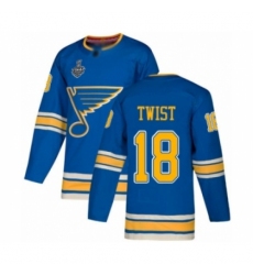 Men's St. Louis Blues #18 Tony Twist Authentic Navy Blue Alternate 2019 Stanley Cup Final Bound Hockey Jersey