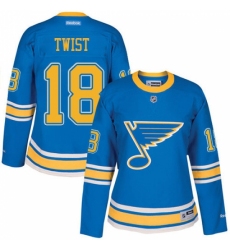 Women's Reebok St. Louis Blues #18 Tony Twist Authentic Blue 2017 Winter Classic NHL Jersey