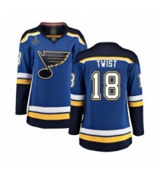 Women's St. Louis Blues #18 Tony Twist Fanatics Branded Royal Blue Home Breakaway 2019 Stanley Cup Champions Hockey Jersey