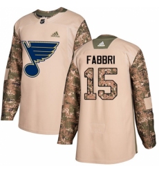 Men's Adidas St. Louis Blues #15 Robby Fabbri Authentic Camo Veterans Day Practice NHL Jersey