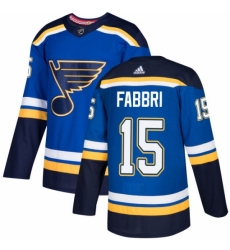 Men's Adidas St. Louis Blues #15 Robby Fabbri Authentic Royal Blue Home NHL Jersey