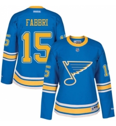 Women's Reebok St. Louis Blues #15 Robby Fabbri Authentic Blue 2017 Winter Classic NHL Jersey