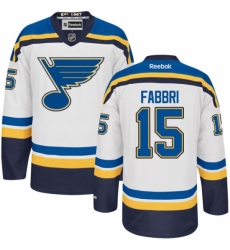 Women's Reebok St. Louis Blues #15 Robby Fabbri Authentic White Away NHL Jersey