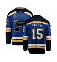 Youth St. Louis Blues #15 Robby Fabbri Fanatics Branded Royal Blue Home Breakaway 2019 Stanley Cup Champions Hockey Jersey