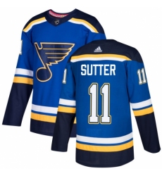 Men's Adidas St. Louis Blues #11 Brian Sutter Premier Royal Blue Home NHL Jersey