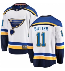 Men's St. Louis Blues #11 Brian Sutter Fanatics Branded White Away Breakaway NHL Jersey