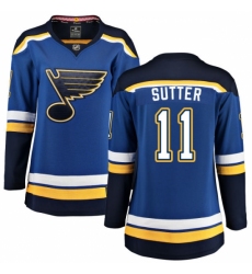 Women's St. Louis Blues #11 Brian Sutter Fanatics Branded Royal Blue Home Breakaway NHL Jersey