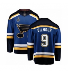 Men's St. Louis Blues #9 Doug Gilmour Fanatics Branded Royal Blue Home Breakaway 2019 Stanley Cup Final Bound Hockey Jersey