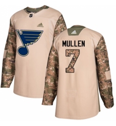 Men's Adidas St. Louis Blues #7 Joe Mullen Authentic Camo Veterans Day Practice NHL Jersey