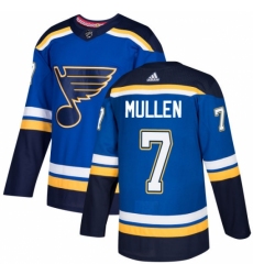 Men's Adidas St. Louis Blues #7 Joe Mullen Premier Royal Blue Home NHL Jersey